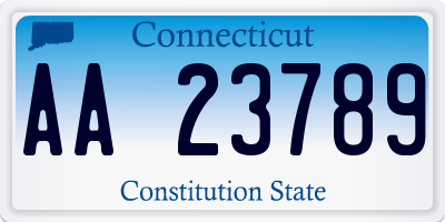 CT license plate AA23789