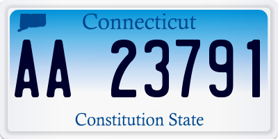 CT license plate AA23791