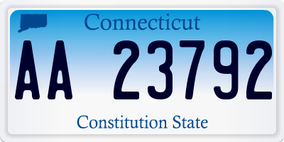 CT license plate AA23792