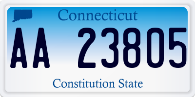 CT license plate AA23805