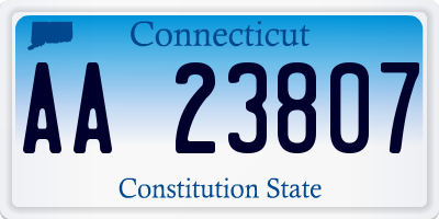 CT license plate AA23807