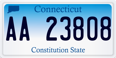 CT license plate AA23808