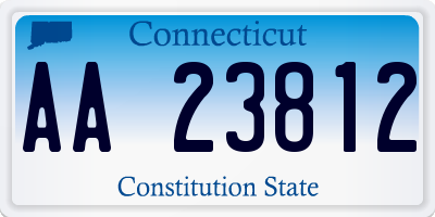 CT license plate AA23812