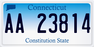 CT license plate AA23814