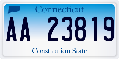 CT license plate AA23819