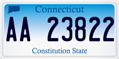 CT license plate AA23822