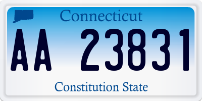 CT license plate AA23831