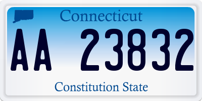 CT license plate AA23832