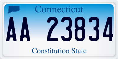 CT license plate AA23834