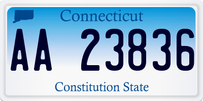 CT license plate AA23836