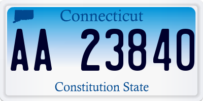 CT license plate AA23840