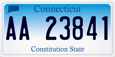 CT license plate AA23841