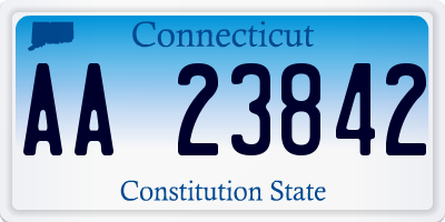 CT license plate AA23842