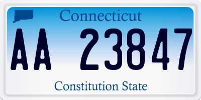 CT license plate AA23847