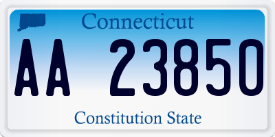 CT license plate AA23850