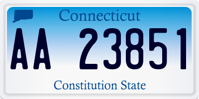 CT license plate AA23851