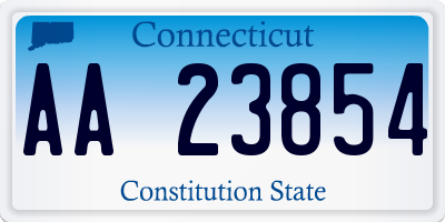 CT license plate AA23854