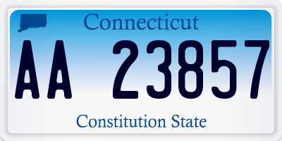 CT license plate AA23857