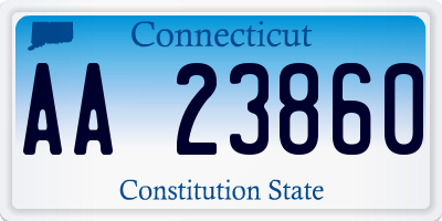 CT license plate AA23860