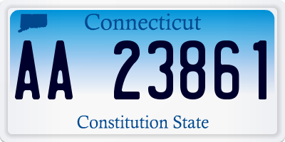 CT license plate AA23861