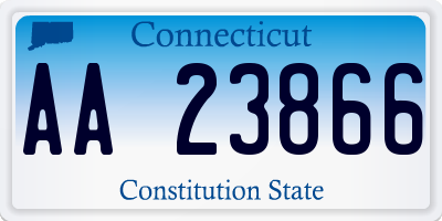 CT license plate AA23866