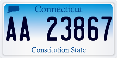 CT license plate AA23867