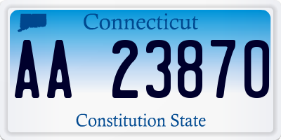 CT license plate AA23870