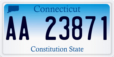 CT license plate AA23871