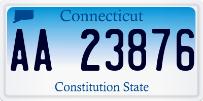 CT license plate AA23876