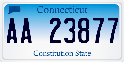 CT license plate AA23877