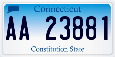 CT license plate AA23881