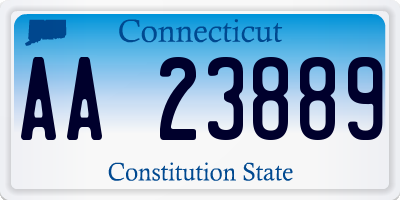 CT license plate AA23889