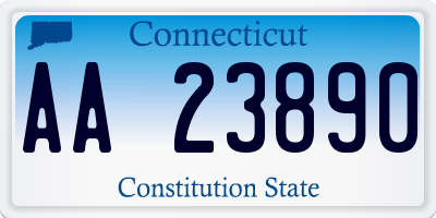 CT license plate AA23890