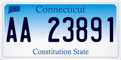 CT license plate AA23891