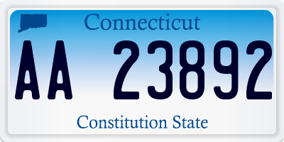 CT license plate AA23892