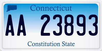 CT license plate AA23893