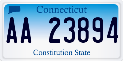 CT license plate AA23894