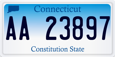 CT license plate AA23897