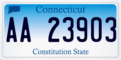 CT license plate AA23903