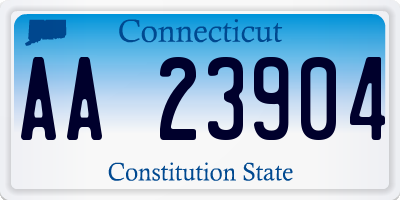 CT license plate AA23904