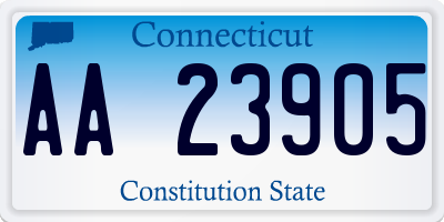 CT license plate AA23905