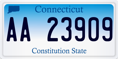 CT license plate AA23909