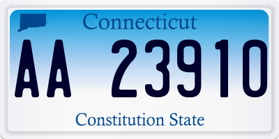 CT license plate AA23910