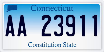 CT license plate AA23911