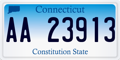 CT license plate AA23913