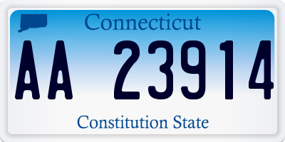 CT license plate AA23914