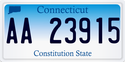 CT license plate AA23915