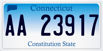 CT license plate AA23917