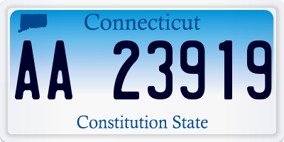 CT license plate AA23919