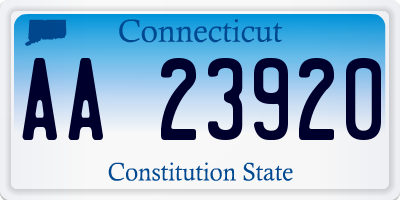 CT license plate AA23920